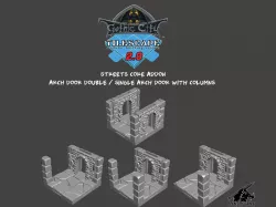 Tilescape™ GOTHIC CITY Addon Street Arch Doors with Columns