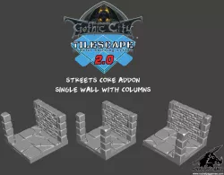 Tilescape™ GOTHIC CITY Addon Street Wall with Columns