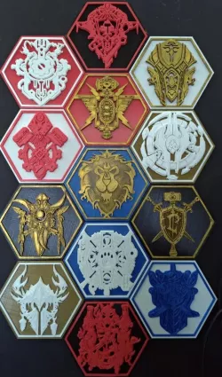 World of Warcraft Hex Mural ( Alliance  Races Crest )