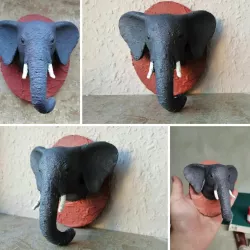 Elephant head wall decoration