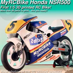 MyRCBike NSR500, First 1/5 3D Printed Hobby Level RC Bike: number 5