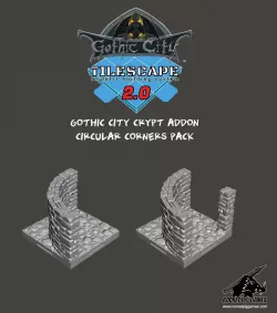 Tilescape™ GOTHIC CITY Crypt Addon Circular Corners Pack