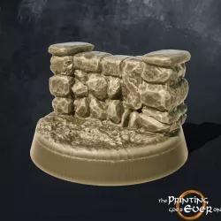 Wall on 1 inch round base