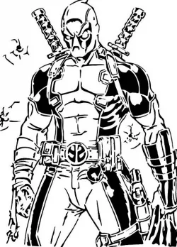 Deadpool stencil 18