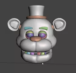 Freddy Fazbear head with articulated eyes and jaw