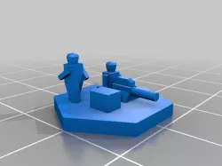 Low poly WW2 6mm game pieces v1
