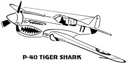P-20 tiger shark plane stencil