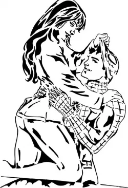 Spider-Man and Mary Jane stencil