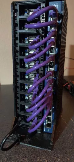 10 Node cluster case with rack and PSU housing
