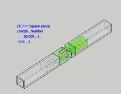 10mm square pipe bending joint 2