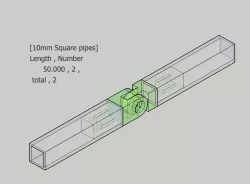 10mm square pipe bending joint