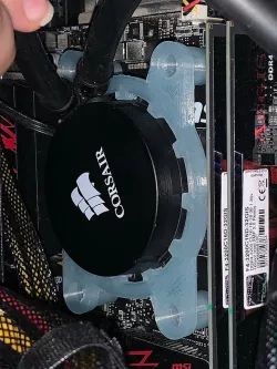 AM4 Bracket Adapter for Corsair AIO CPU Liquid Cooler Heatsink - USES EXISTING AM4 BACKPLANE & SCREWS