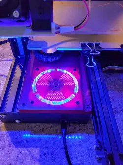 Ender 3 Motherboard 80mm Top LED fan Case (Improved Design)