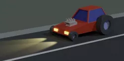 Low poly dragster car