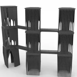 Modular Brutalist Watchtower With Bridges 28mm