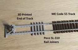 N Scale -- Code 55 End of Track Section.....