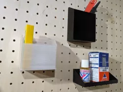 Peg Board Pocket (Tool pocket, Tray, Pen stand) 25mm Pitch, 5mm Dia 