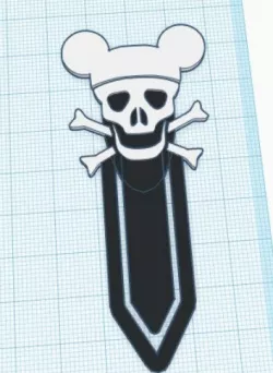 Pirate Skull Mickey Bookmark