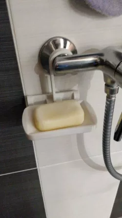 Shower tap soap holder
