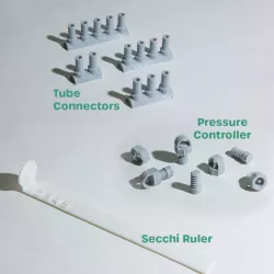 Spirulina Cultivation Tools - Tube Connector + Secchi Ruler