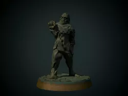 Townsfolk zombie 28mm (supportless, FDM friendly)