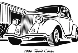 1936 Ford Coupe stencil