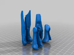 Articulated finger extensions bone skin Remix