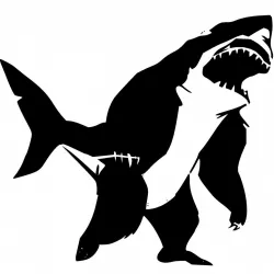 Bear shark stencil