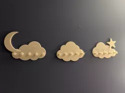 Cloud Moon Star Wall Hooks
