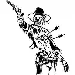 Cowboy Skeleton stencil