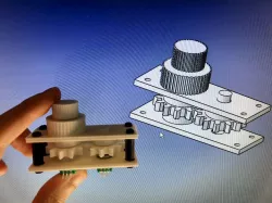 Dual rotary encoder for simulator cockpit