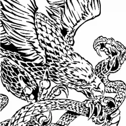 Eagle and Snake stencil
