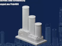 GreebleCity: Financial Center aka Three wise men.