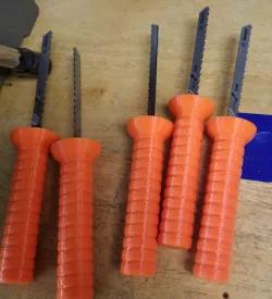 Jigsaw blade pumpkin carving handle