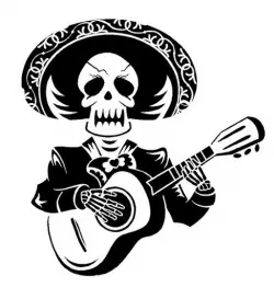 Mariachi Skeleton stencil