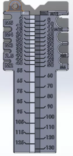Metric screw measuring device - M2- M12