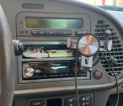 Saab 9-3OG 1998-2003 radio single din converter and phone holder