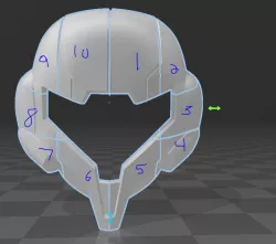 Samus Aran Metroid Helmet- split