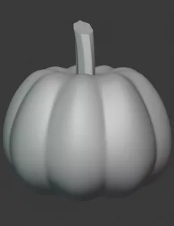 Uncarved Pumpkin With Stem
