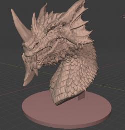 E177 - Legendary dragon design, The Elder Black Dragon, STL 3D