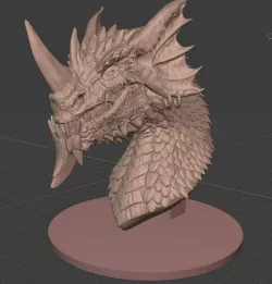 Ancient Blue Dragon Bust