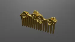 apricot flower hair comb