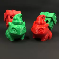 Bulbasaur Santa Claus with Gift Tealight Remix