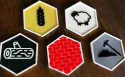 Catan hex resource token cards - colourable