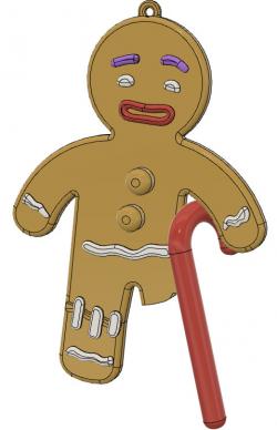 3D file GingerBread Man, Shrek, Print-in-Place