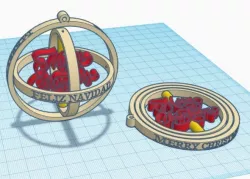 Merry Christmas Script Gyro Ornament