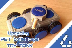 TOY TANK from PET-bottle caps