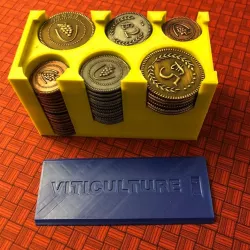 Viticulture Metal Coins Holder Caddy