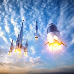 3 Retro Futuristic Spaceships 3D model