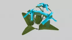 3D Blue Flower Low-poly  3D model